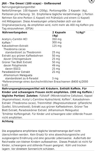 JNX Sports The Omen! 100 Kaps. | ROUGHBULL FITNESS