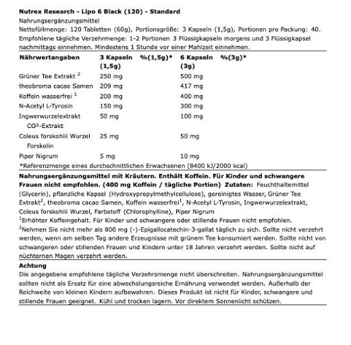 Nutrex Lipo 6 black 120 liquid caps | ROUGHBULL FITNESS