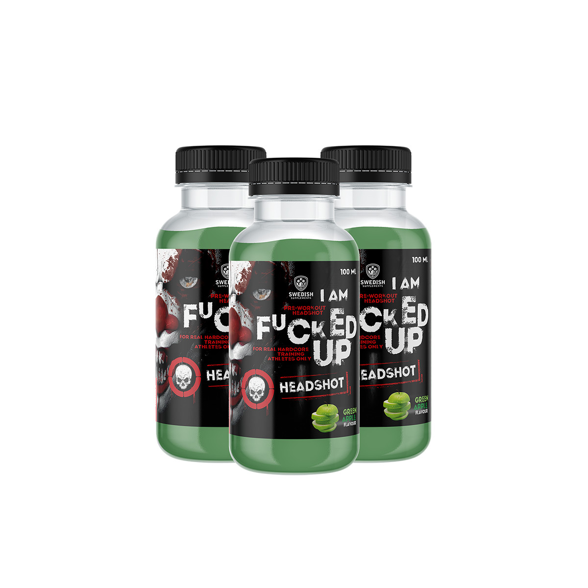 Swedish Supplements Fucked Up Headshot 12x100 ml Green Apple | ROUGHBULL FITNESS