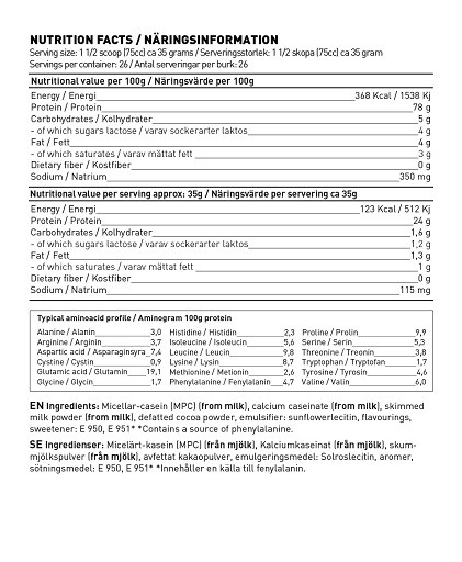 Swedish Supplements Casein Royal 900g Cookies & Cream | ROUGHBULL FITNESS