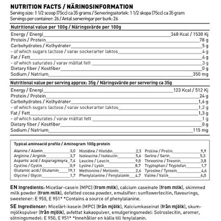 Swedish Supplements Casein Royal 900g