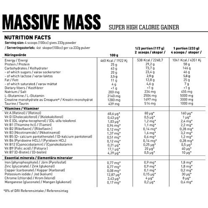 Swedish Supplements Massive Mass 7kg