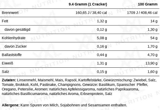 XXL Nutrition Delicious Crackers 122g Spinach/ Pesto | ROUGHBULL FITNESS