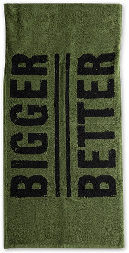 XXL Nutrition Handtuch 95 x 50cm Bigger is Better / Schwarz | ROUGHBULL FITNESS