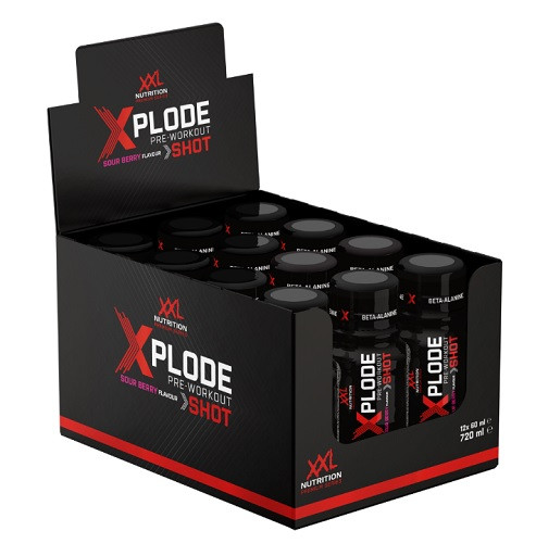 XXL Nutrition Xplode Pre-Workout Shot 12 x 60ml Sour Berry | ROUGHBULL FITNESS