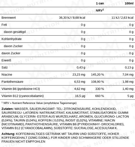 XXL Nutrition Energize WHITE! Sugar free Drink 6er 330ml INAKTIV | ROUGHBULL FITNESS