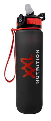 XXL Nutrition Hydrate Bottle 1000ml Schwarz-Rot | ROUGHBULL FITNESS