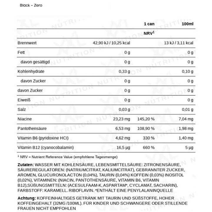 XXL Nutrition Energize! Energy Drink 6x330ml