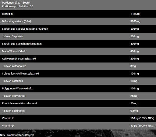 Bad Ass Test Pak 30 Sachets | ROUGHBULL FITNESS