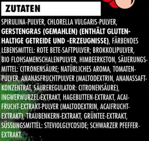 Big Zone Reds & Greens 600g Dose | ROUGHBULL FITNESS