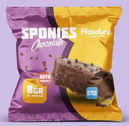 Alasature Sponies (Brownie) 8 x 60g Chocolate | ROUGHBULL FITNESS
