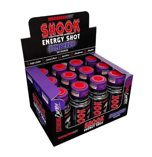 Murdered Out Shook Shot 12x60ml Strawberry | ROUGHBULL FITNESS