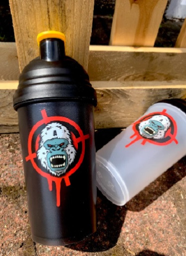 Gorillalpha Shaker 600ml Black with Yellow Cap | ROUGHBULL FITNESS