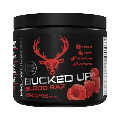 Bucked Up Pre-Workout 260g (25 Serv.) Blood Raz | ROUGHBULL FITNESS