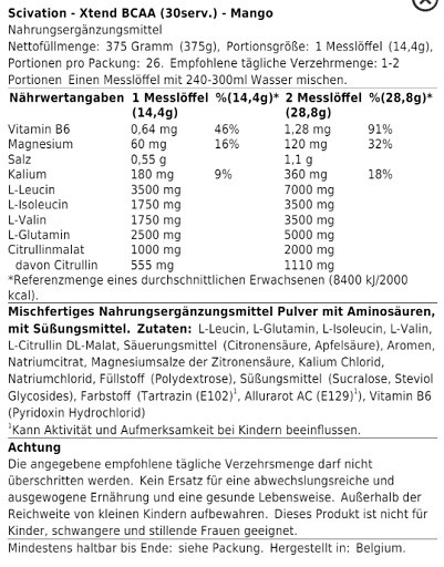 Scivation Xtend BCAA (30serv.) Lemon Lime | ROUGHBULL FITNESS