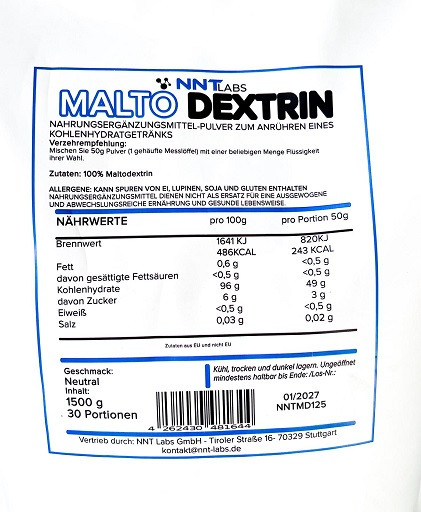 NNT Maltodextrin 1500g | ROUGHBULL FITNESS