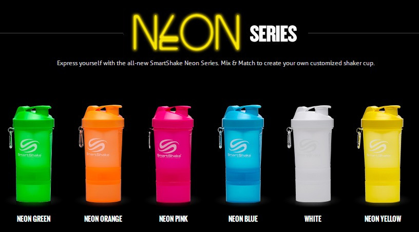 Smartshake Neon Series 600ml Rot | ROUGHBULL FITNESS