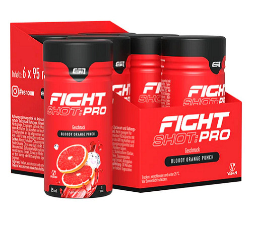 ESN Fight Shot Pro 6x95ml Bloody Orange Punch | ROUGHBULL FITNESS