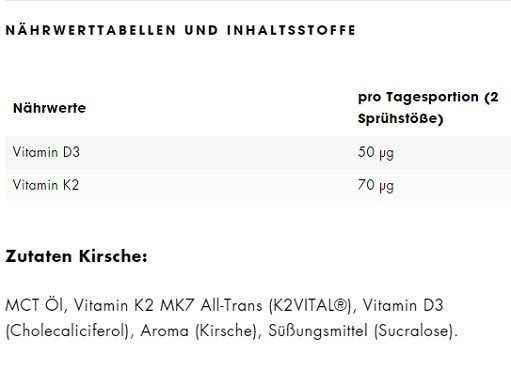 ESN Vitamin D3+K2 Spray 30ml Kirsch | ROUGHBULL FITNESS
