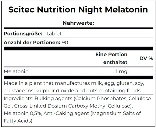 Scitec Night Melatonin (90 Tabl.) | ROUGHBULL FITNESS