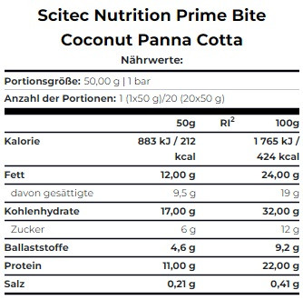 Scitec Prime Bite Protein Bar 20 x 50g | ROUGHBULL FITNESS