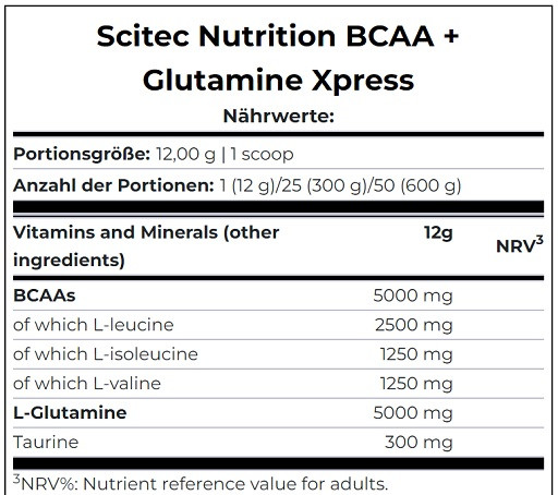 Scitec BCAA+ Glutamine Xpress 600g Long Island Ice Tea | ROUGHBULL FITNESS