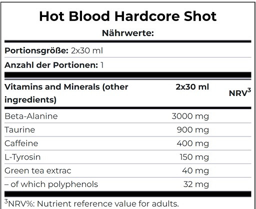 Scitec Hot Blood Hardcore 20 x 60ml Apple Pear | ROUGHBULL FITNESS