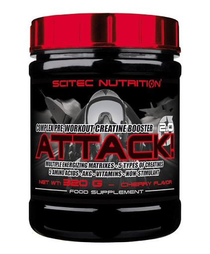 Scitec Attack 2.0 320g Cherry | ROUGHBULL FITNESS