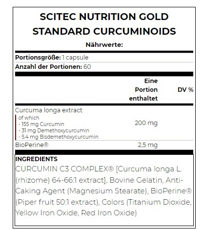Scitec Gold Standard Curcuminoids 60 Caps. | ROUGHBULL FITNESS