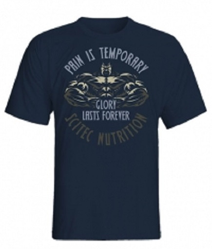 Scitec T-Shirt "Pain Is Temporary" blau L | ROUGHBULL FITNESS