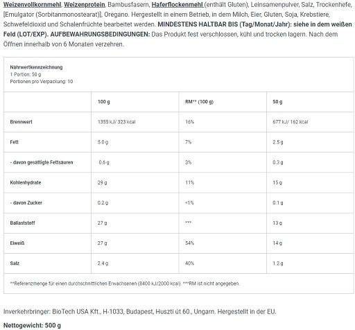 BioTech Protein Pizza 500g Traditionell | ROUGHBULL FITNESS