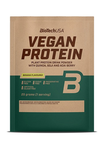 BioTech VEGAN PROTEIN 25g PROBEN / SAMPLES 50 STÜCK VPE banana | ROUGHBULL FITNESS