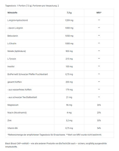 BioTech Black Blood CAF+ 300g (40 Serv.) Cola | ROUGHBULL FITNESS