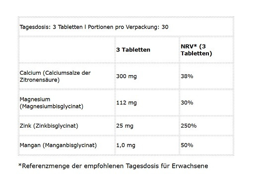 BioTech Calcium Zinc Magnesium from organic sources 90 Tabletten | ROUGHBULL FITNESS