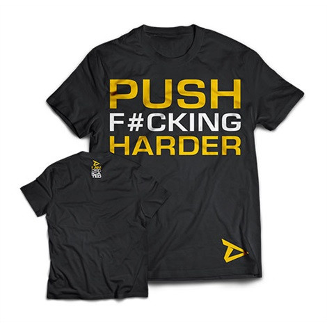 Dedicated T-Shirt "Push Fckng Harder" XL | ROUGHBULL FITNESS