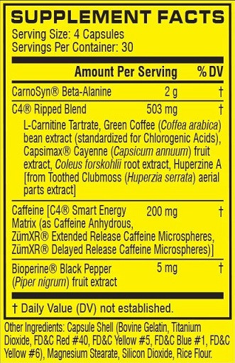 Cellucor C4 Ripped 30Serv. 120 Kapseln | ROUGHBULL FITNESS