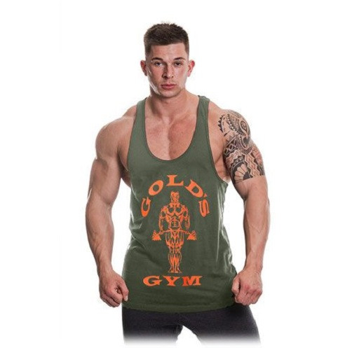 Golds Gym GGVST003 Stringer Joe Premium - army/orange L | ROUGHBULL FITNESS