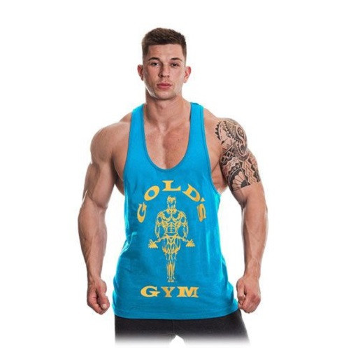 Golds Gym GGVST003 Stringer Joe Premium - turquoise/yellow XXL | ROUGHBULL FITNESS