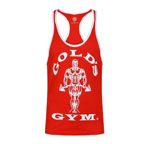 Golds Gym GGVTS004 Stringer Joe Contrast - Red/White XXL | ROUGHBULL FITNESS