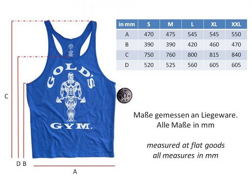 Golds Gym GGVST003 Stringer Joe Premium - Royal S | ROUGHBULL FITNESS