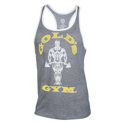 Gold´s Gym Muscle Joe Contrast Stringer Tank - Hellgrau S | ROUGHBULL FITNESS