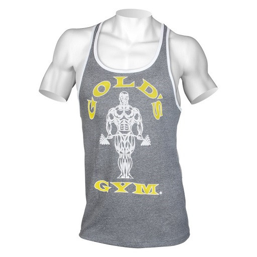 Gold´s Gym Muscle Joe Contrast Stringer Tank - Hellgrau S | ROUGHBULL FITNESS