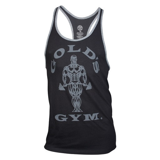 Gold´s Gym GGVST004 Contrast Stringer schwarz/grey L | ROUGHBULL FITNESS