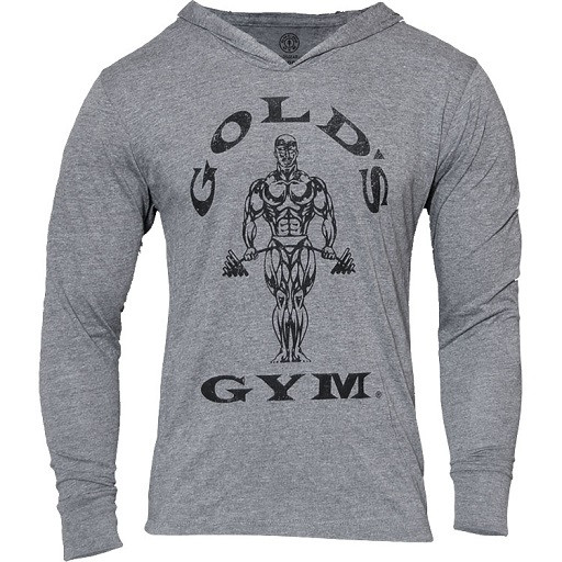 Gold´s Gym Muscle Joe Longsleeve Hoodie - grau L | ROUGHBULL FITNESS