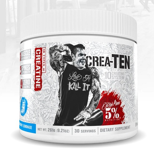 Rich Piana 5% Nutrition CREA-10 270g 30 Servings Blueberry Lemonade | ROUGHBULL FITNESS