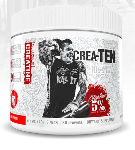 Rich Piana 5% Nutrition CREA-10 270g 30 Servings Fruit Punch | ROUGHBULL FITNESS