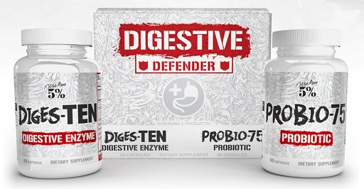 Rich Piana 5% Nutrition DIGESTIVE DEFENDER - 1x Diges-Ten 60 Kapseln & 1x Probio-75 60 Kapseln | ROUGHBULL FITNESS