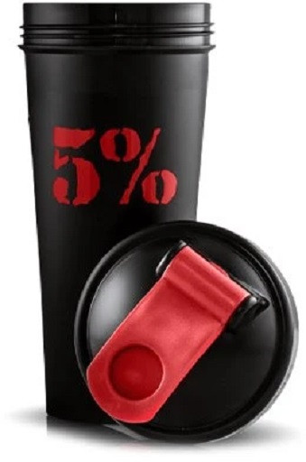 Rich Piana 5% Nutrition Shaker 600ml Black | ROUGHBULL FITNESS