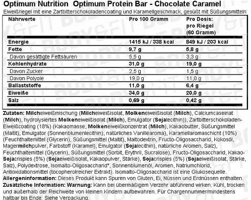 Optimum Nutrition Protein Bar EINZELN 1x60g | ROUGHBULL FITNESS