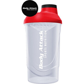 Body Attack Shaker 600ml Rot-Transparent | ROUGHBULL FITNESS